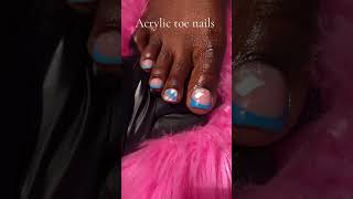 Acrylic toe nails 💅 nails viralvideo [upl. by Ahsemed]