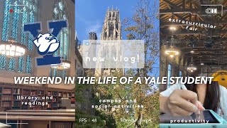 weekend in the life at yale ☕️📖  studying cafes and boba extracurricular fair mini campus tour [upl. by Tiertza311]