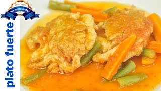 Tortitas de pollo en salsa roja 💜💜💜 Las Recetas de Rosy [upl. by Hung]