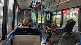 🎤Singing Bus in Germany 🇩🇪 🎶 Beautiful Performance by Cadence amp Cascade  Cultural Event in Germany [upl. by Netniuq]