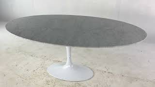 Saarinen Style Mid Century Oval Marble Tulip Dining Table [upl. by Weinberg649]