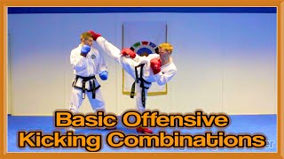 Taekwondo Sparring  Basic Offensive Kicking Combinations  GNT Martial Arts [upl. by Steen]