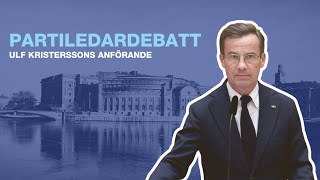 Ulf Kristerssons anförande i riksdagens partiledardebatt 13 september 2023 [upl. by Ilahsiav]