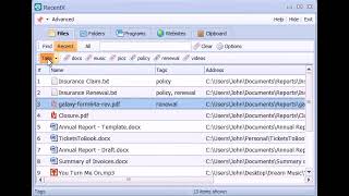 Tagging Files folders programs websites etc in Windows using RecentX [upl. by Nytsyrk569]