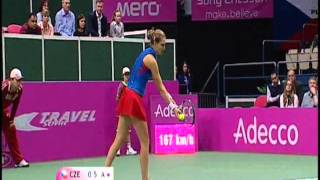 Fed Cup Highlights Lucie Safarova v Francesca Schiavone [upl. by Storm]