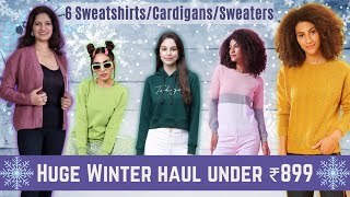 sweatshirt haul  huge winter haul 2022  sweater haul  cardigan haul  sweatshirt haul under 500 [upl. by Allertse]