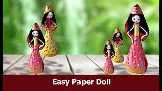 DIY Handmade Paper Doll Craft Idea at Home By Aloha Crafts [upl. by Durr]