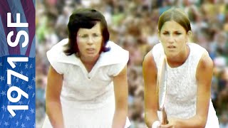 16yearold Chris Evert vs 27yearold Billie Jean King  US Open 1971 Semifinal [upl. by Anirba863]