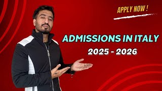 Admissions Open in Italy for 2025  2026 Intake [upl. by Ariaet777]