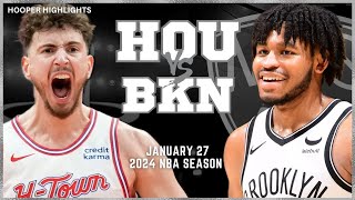 Brooklyn Nets vs Houston Rockets Full Game Highlights  Jan 27  2024 NBA Season [upl. by Ennayrb]