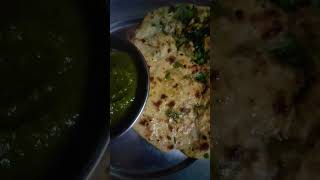 Seasonal palak methi gobbi pratha with green chutney food healthybreakfastideasforkidstrending [upl. by Leissam]