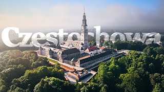 Częstochowa from a drone  Jasna Góra Monastery  Poland 4K [upl. by Ellerd92]