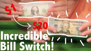 Advanced Bill Switch 1  20  Money Magic  Magic Tricks REVEALED [upl. by Borlase]