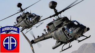 US Army OH58D Kiowa Warriors helicopters during a training flight in Afghanistan [upl. by Eednac457]