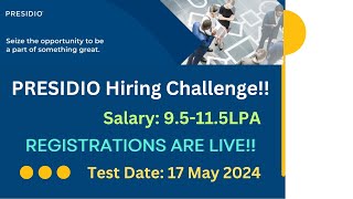 Presidio Hiring Challenge for FreshersExperienced Graduates  Software Engineer  Associate [upl. by Ail]