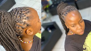 Make your short dreads look bettersubscribelocsbeautifullocsbraidsquick protective hairstyles [upl. by Burr664]