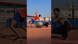 Swiss ball excercisestrending reels motivation highjump trackandfield [upl. by Meid]