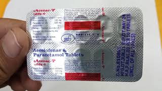 Acenac P Tablet  Aceclofenac and paracetamol tablet  Acenac p tablet Teeth pain fever cold review [upl. by Lashoh]