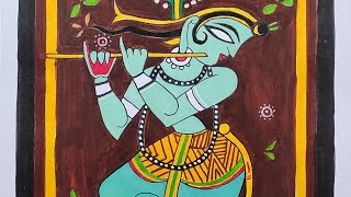 Bengal painting with water colourjamini roy paintingkalighat Drawing Mydrawinggallery [upl. by Aimak]