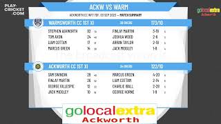 Barnsley amp District Cricket League  Division 2  Ackworth CC 1st XI v Warmsworth CC 1st XI [upl. by Barbara]