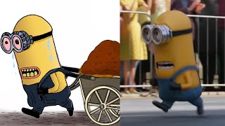 minions Escapes  funny cartoon drawing meme  Try to not Laugh 😂 [upl. by Crudden]