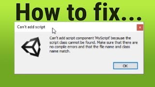 How to fix Cant Add Script component to GameObject Unity [upl. by Anitsihc434]