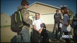 Wrightstown teen back on football field one year after car accident [upl. by Sussna]