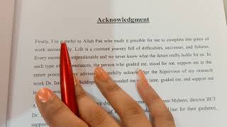 How to write acknowledgment in thesis [upl. by Kakalina]