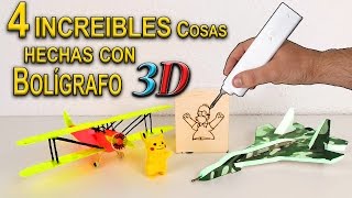 4 INCREIBLES Cosas hechas con el Boligrafo 3Dsimo mini [upl. by Fidele224]