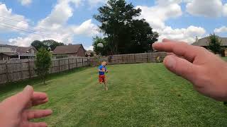 6 year old throwing NFL size football [upl. by Eillod]