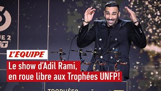 Foot  Adil Rami en totale roue libre pour récompenser les arbitres aux Trophées UNFP [upl. by Settle]