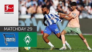 Hertha BSC  SV Werder Bremen 24  Highlights  Matchday 29 – Bundesliga 202223 [upl. by Merceer]