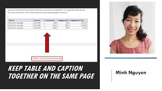 How to keep table and caption together on the same page in Word using quotKeep with Nextquot feature [upl. by Bibbye]