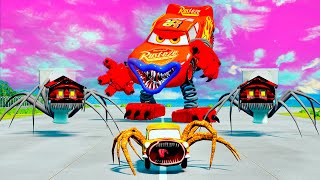 Epic battle between Lightning McQueen Eater amp Car Eater  Bus Eater VS Wingo Eater  BeamNGDrive [upl. by Vladimar238]