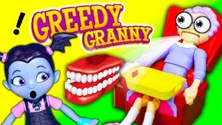 Assistant Plays Greedy Granny Game with Vampirina and PJ Masks Toys [upl. by Hamehseer733]