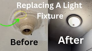 How To Install Flush Mount Light amp Take Down Old Light Fixture  Step By Step Guide [upl. by Colwen]