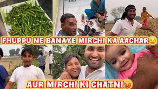 Fhuppu Ne Banaye Mirchi Ka Aachar🌶️ Aur Mirchi Ki Chatni🥵 ShehzadFamilyVlog [upl. by Brubaker]