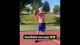 Grandfather was angry 😂😂😂 basketball nbabrasil bolaindonesia baloncesto bolabasket funny [upl. by Neelear]