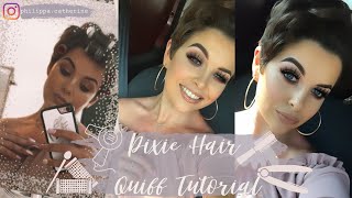 QUIFFPOMPADOUR PIXIE HAIR STYLING AND DRYING TUTORIAL  PHILIPPACATHERINE [upl. by Rahel127]