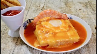 A DELICIOSA FRANCESINHA UMA RECEITA BEM TÌPICA PORTUGUESA Portuguese sandwiches [upl. by Hametaf]