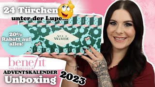 Unter der Lupe 🧐 Benefit ADVENTSKALENDER 2023  24 Türchen UNBOXING [upl. by Siusan905]