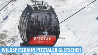 Skigebiet Pitztaler Gletscher Fahrt mit der Wildspitzbahn [upl. by Notlok5]