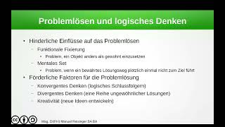 Psychologie  Kognition  Problemlösen und logisches Denken [upl. by Sorvats159]