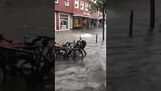 Überschwemmung nach Unwetter im Zentrum von Coesfeld Münsterland Westfalen [upl. by Carbone]