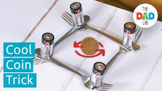 How To Make A Coin Spin Using Forks and Batteries [upl. by Bogosian851]