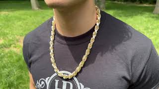 BIG BOSS 11mm Rope Chain Necklace  925 Sterling Silver 14k Gold Vermeil  Made By Harlembling [upl. by Edlyn]