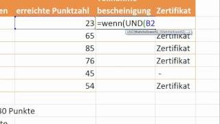 Excel 2007 Funktion WENN verschachtelt mit Funktion UND [upl. by Beulah]