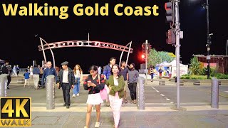 Walking at Surfers Paradise Gold Coast 🏖️ 4k Nightlife Walk Sights [upl. by Annez284]