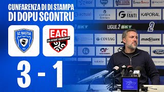 J16  SC Bastia 31 EA Guingamp A Cunfarenza di stampa di Benoît Tavenot [upl. by Eissalc]