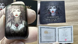 Germania Mint GODDESSES Series FREYJA 2 OZ AG 9999 CAST BAR [upl. by Chemaram]